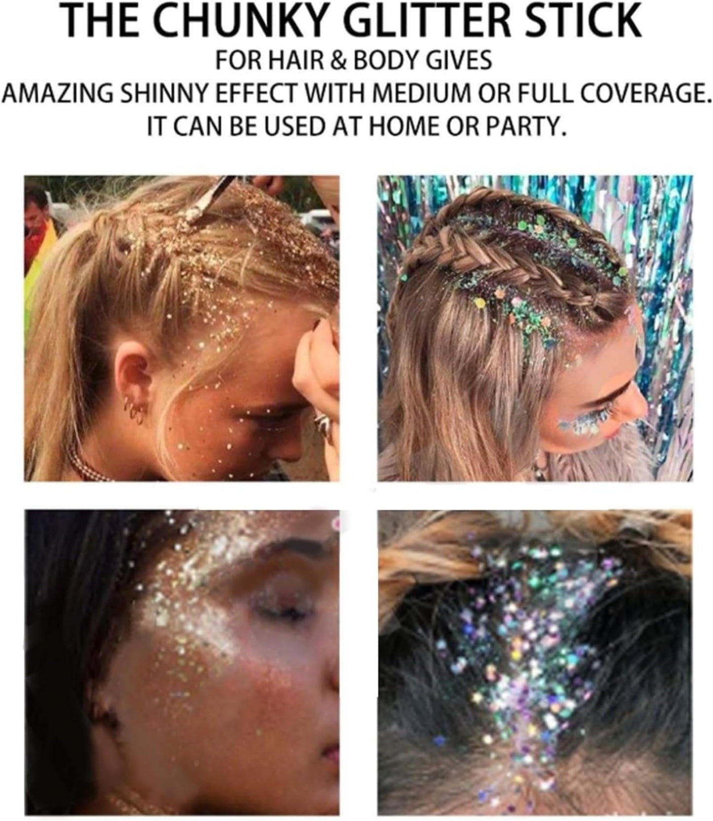 Liplaya Glitter Stick, Magic Pearl Flash Sticks, Facial Glitters Sticks, Glitter Stick for Face & Body, Parties, Music Festivals, Body Makeup Accessories for Women, Long-Lasting Shine (Pink)