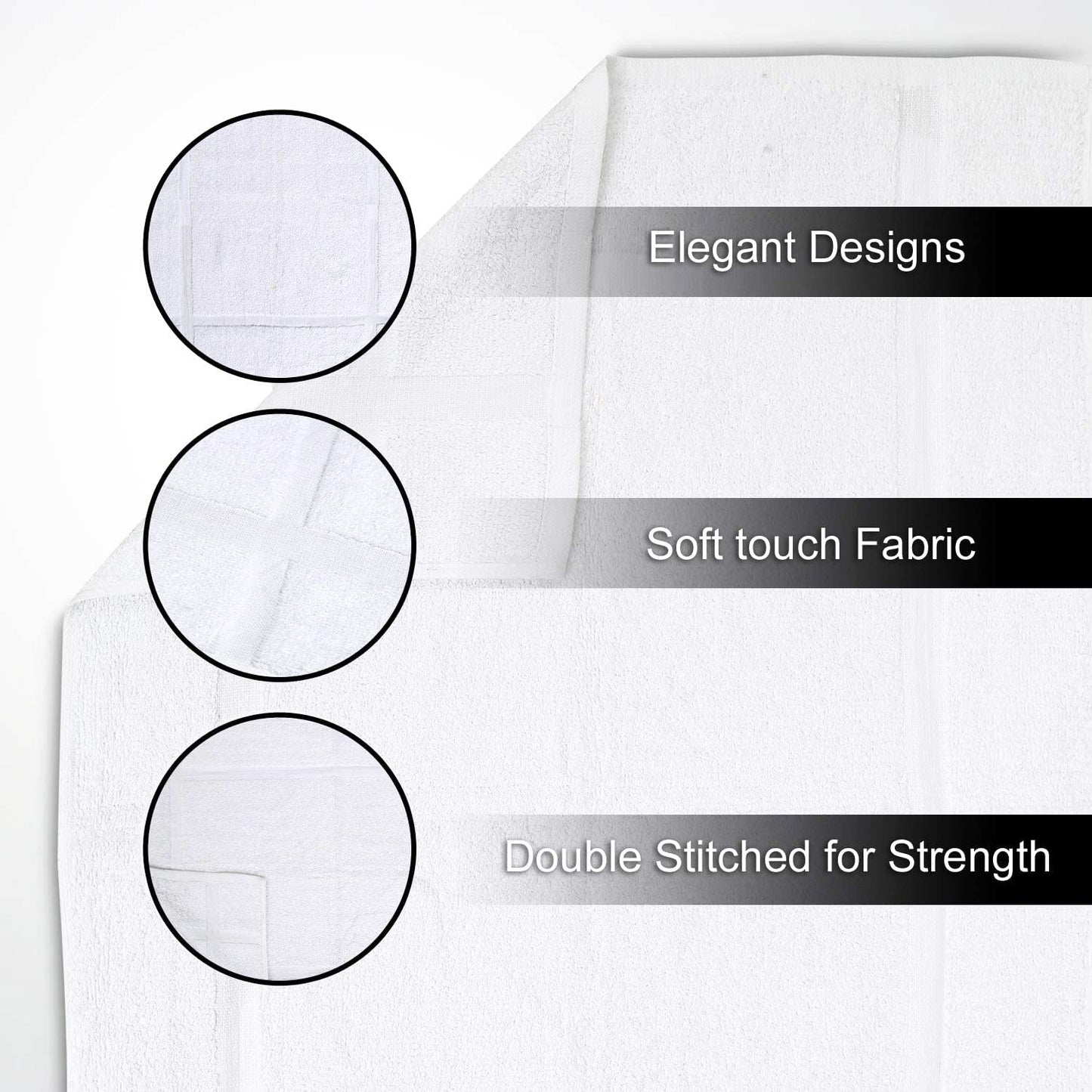 GOLD TEXTILES 12 Pack New Cotton Blend Economy White Hotel Bath Mat Towel (18x25 Inches) Light Weight Quick Drying & Machine Washable - Hotel Supplies Shower Bath Mat Towel