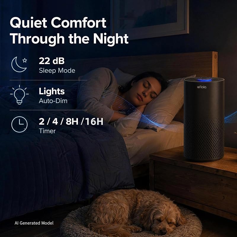 Afloia Air Purifier for Large Rooms up to 1500 sq ft, Black (Variation: 1 Count)