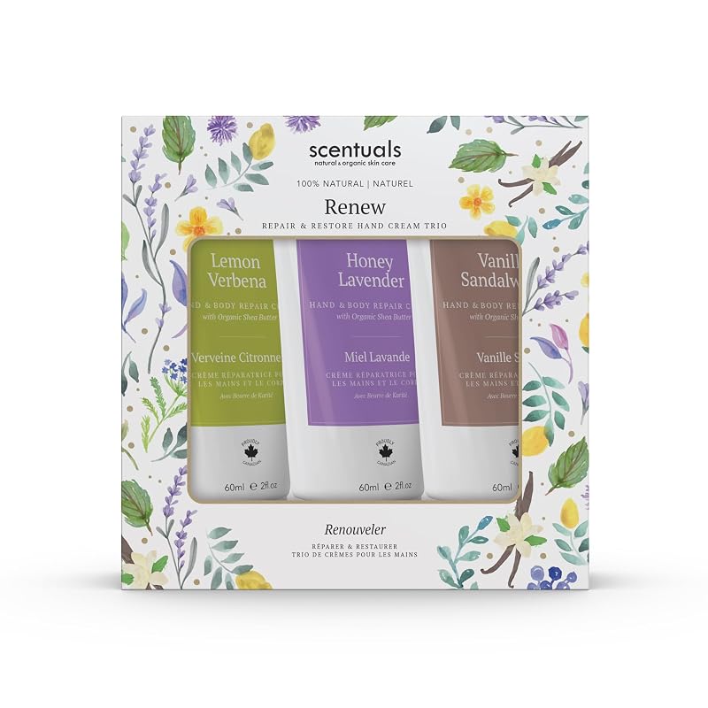 Hand Cream Trio with Shea Butter | Lemon Verbena, Honey Lavender & Vanilla Sandalwood — 60 ml Each