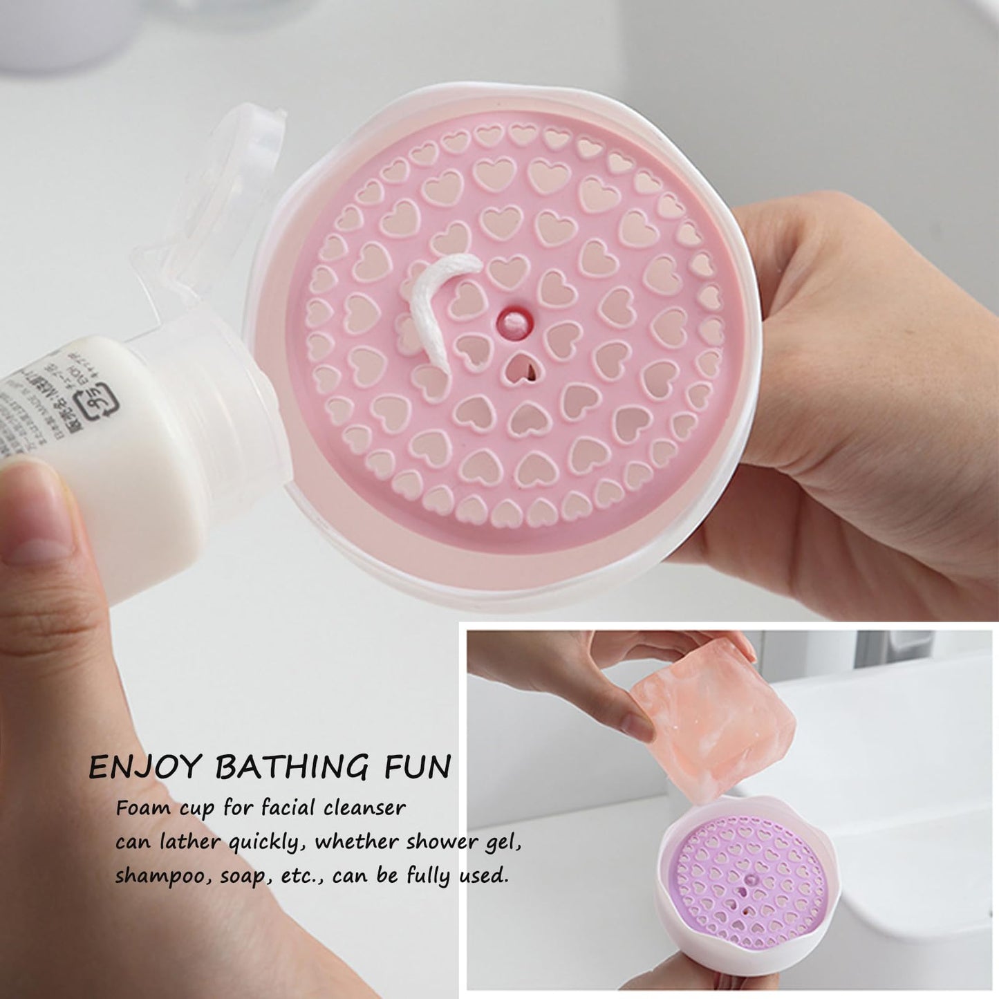 LZbeove Plastic Facial Cleanser Foamer Cup Portable Face Cleanser Foam Maker Cup Travel Skin Care Foam Maker Facial Skin Cleansing Care for Quickly get a rich cleanser lather (Purple)