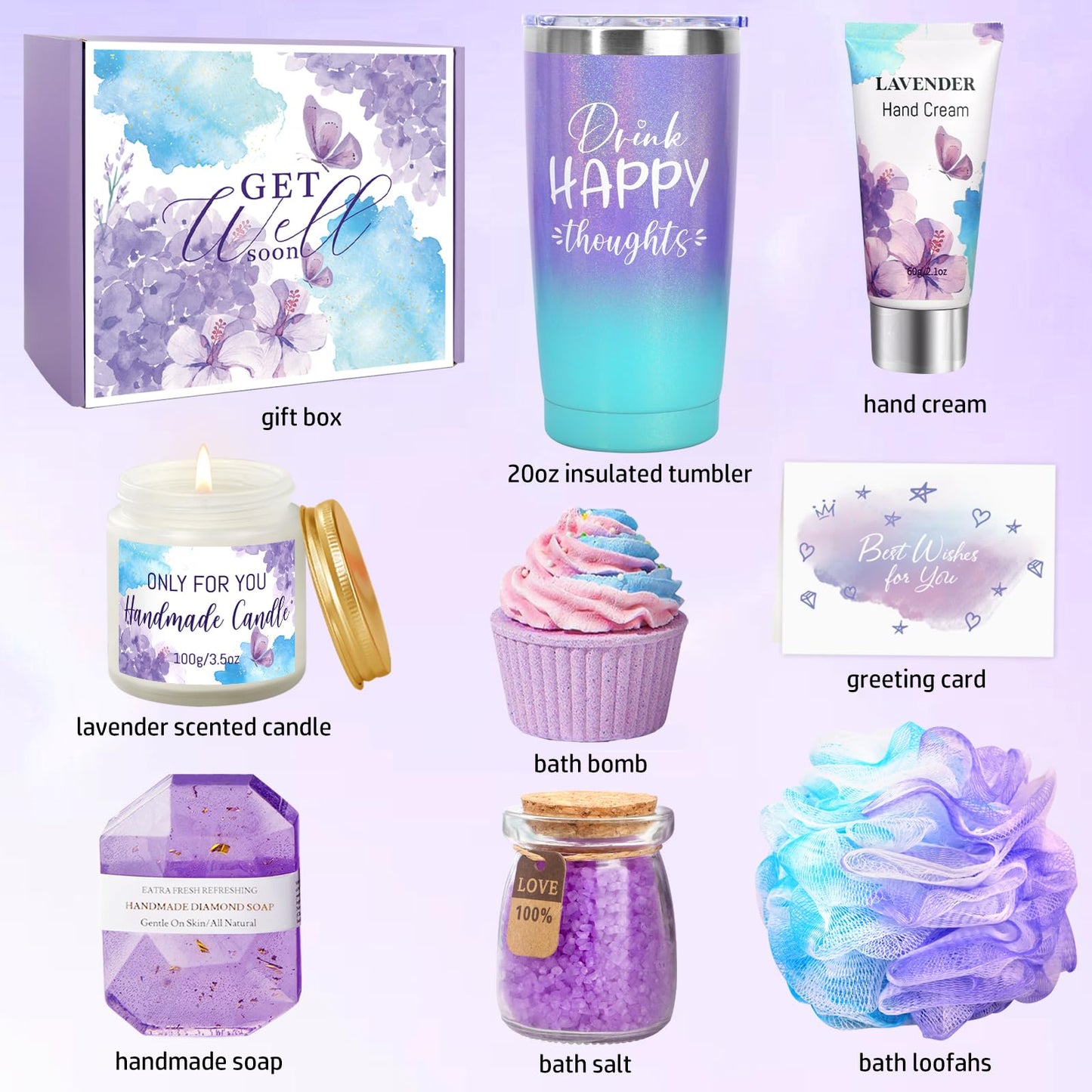 Birthday Gifts Set for Women,Spa Gift Baskets for women Self Care Gifts Unique Happy Birthday Set for Mom Sister Coworker Bestie Relaxing Gifts Box for Women Birthday , Valentine's Day