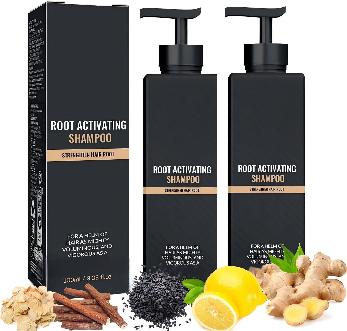Root Activator Shampoo- Anti Hair Loss Treatment With Natural Regrowth Formula | Thickening & Nourishing For All Hair| Reduce Shedding,Smooths Hair,For Men & Women 2PCS