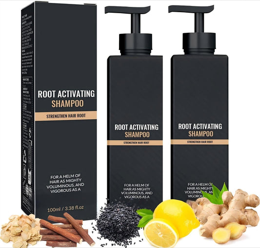 Root Activator Shampoo- Anti Hair Loss Treatment With Natural Regrowth Formula | Thickening & Nourishing For All Hair| Reduce Shedding,Smooths Hair,For Men & Women 2PCS