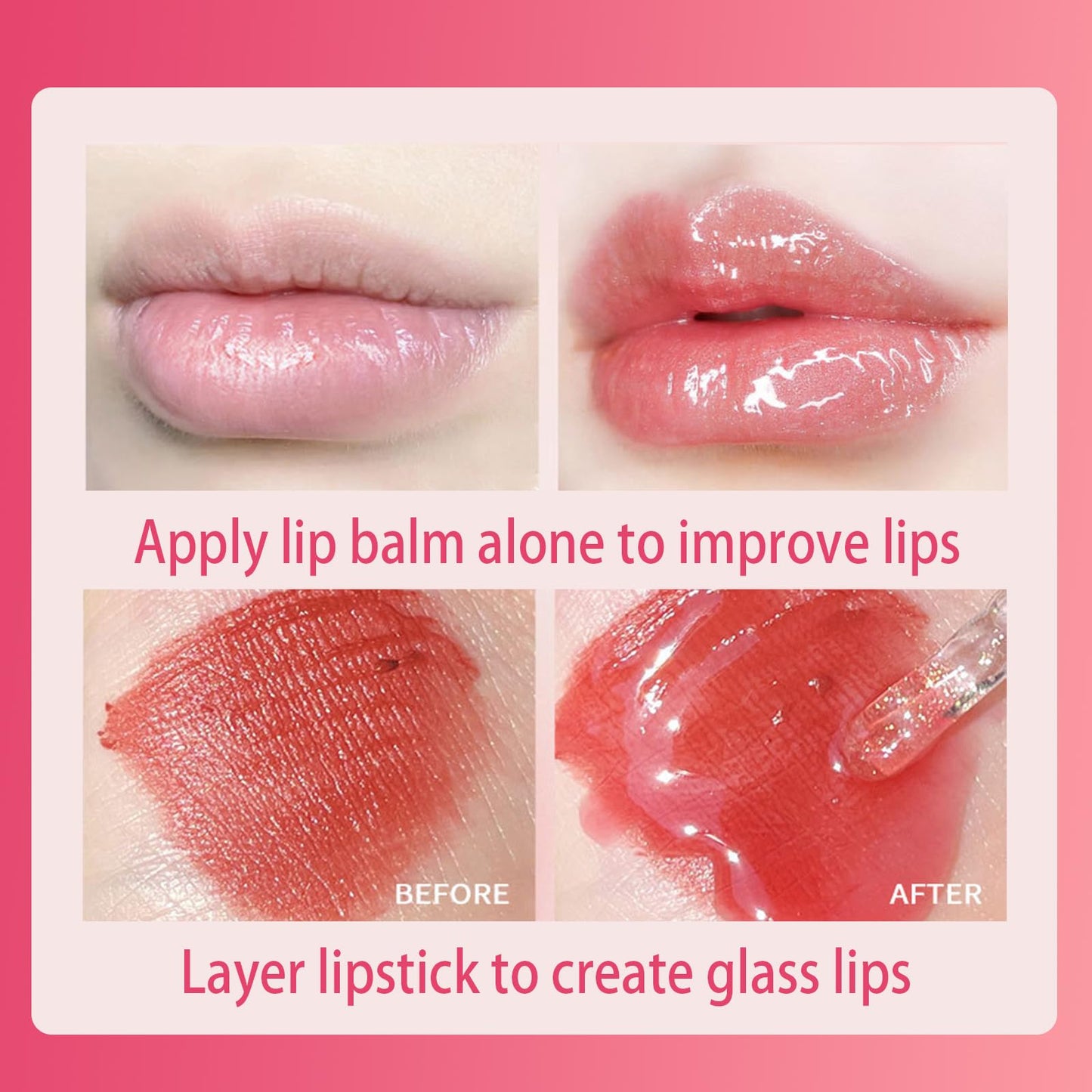 Gymfber Ice Watery Lip Gloss, Jelly Hydrating Lip Gloss, Moisturizing Nonstick Tinted Gloss Lips Oil (10#)