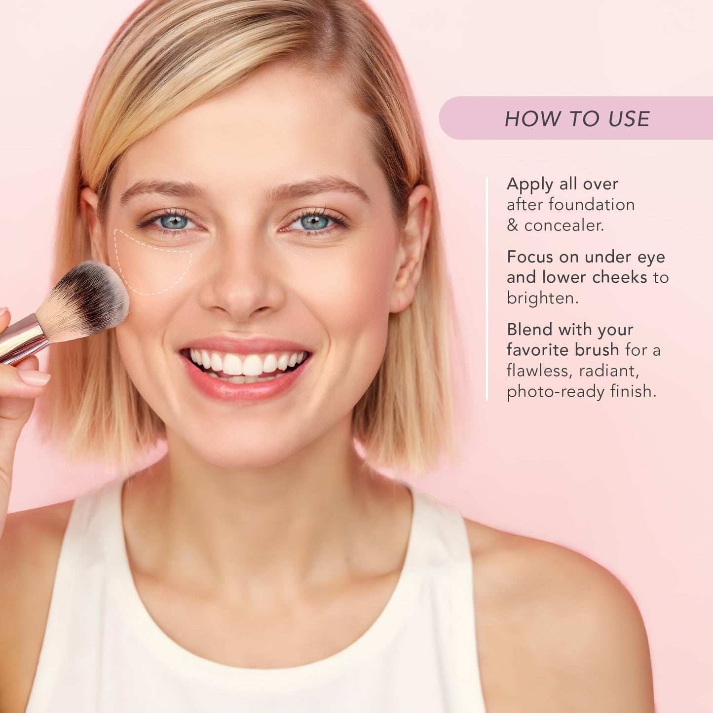 Doll 10 - Pink Power Pressed Setting Powder – Blurring Powder for Face – Brightening Powder – Compact Press Powder Makeup for Women – Vegan, Clean Beauty, Talc Free - Blurs Pores - 4 Month Supply