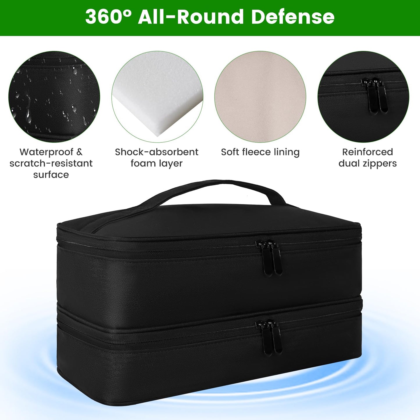 Vorlunix Travel Carrying Case for Hair Dryer，Double-walled Storage Compartment for Shark Flexstyle/FlexFusion，Portable Storage Organizer Bag for Dyson Airwrap Styler and Attachments