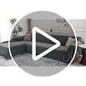 Sectional Couch Cover L-Shaped Sofa Slipcover - Dark Gray XXXL