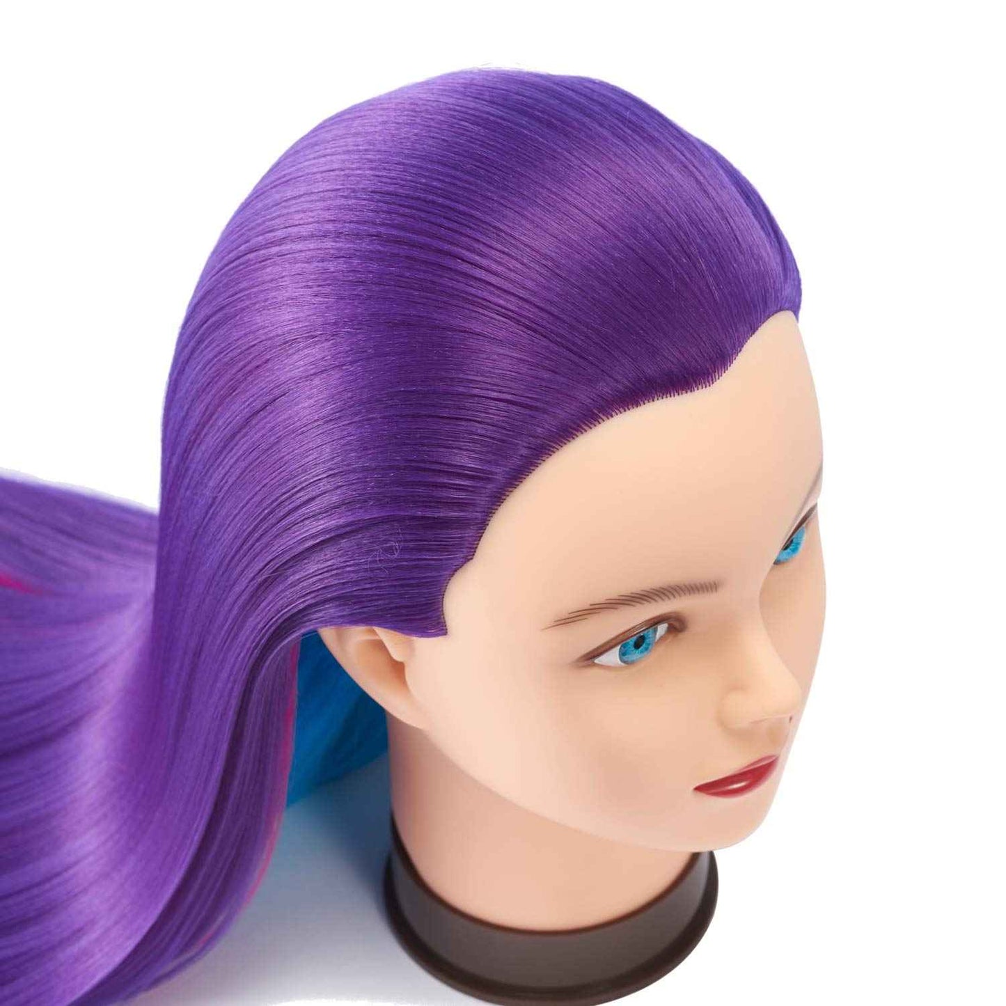 Headfix 26"-28" Long Hair Mannequin Head Synthetic Fiber Hair Hairdresser Practice Styling Training Head Cosmetology Manikin Doll Head With Clamp (6F1919WP0320)