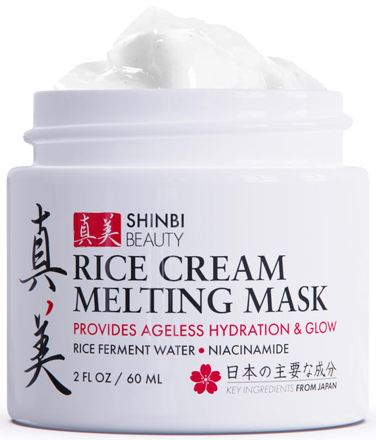 Shinbi Beauty Japanese Rice Mask for Face - Organic Face Mask Skincare - Japanese Skin Care Products for Anti Aging Anti Wrinkle J Beauty Glow 1oz