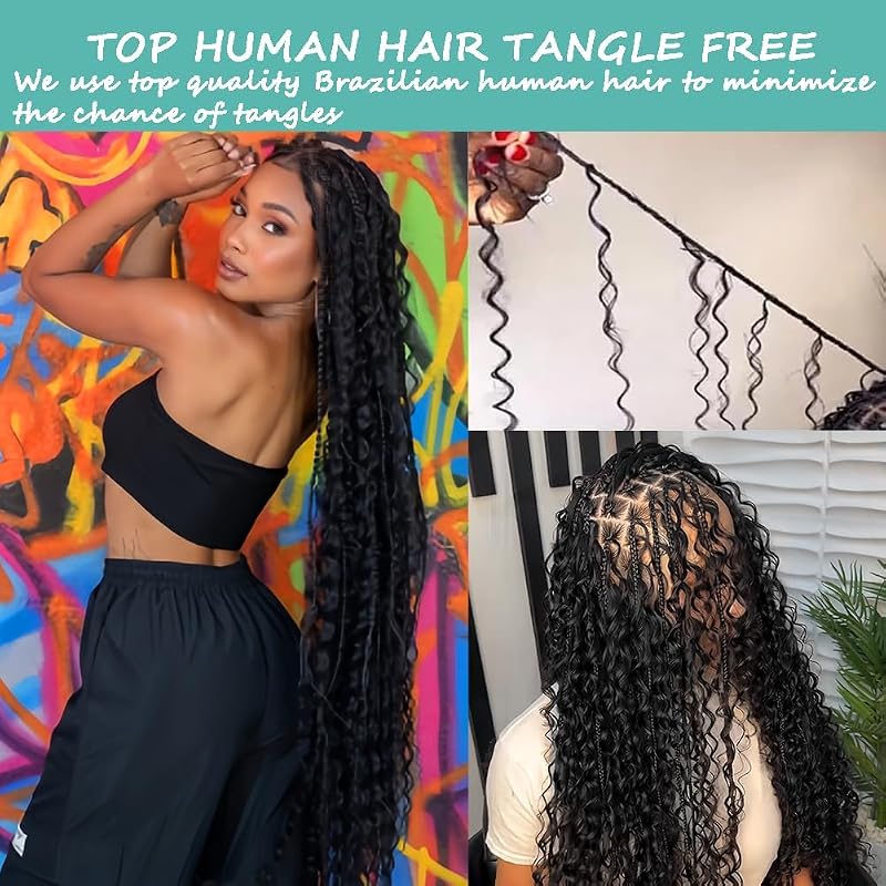Deep Wave Human Braiding Hair Bundles 18 Inch – Brazilian Virgin Curly Hair for Boho Braids