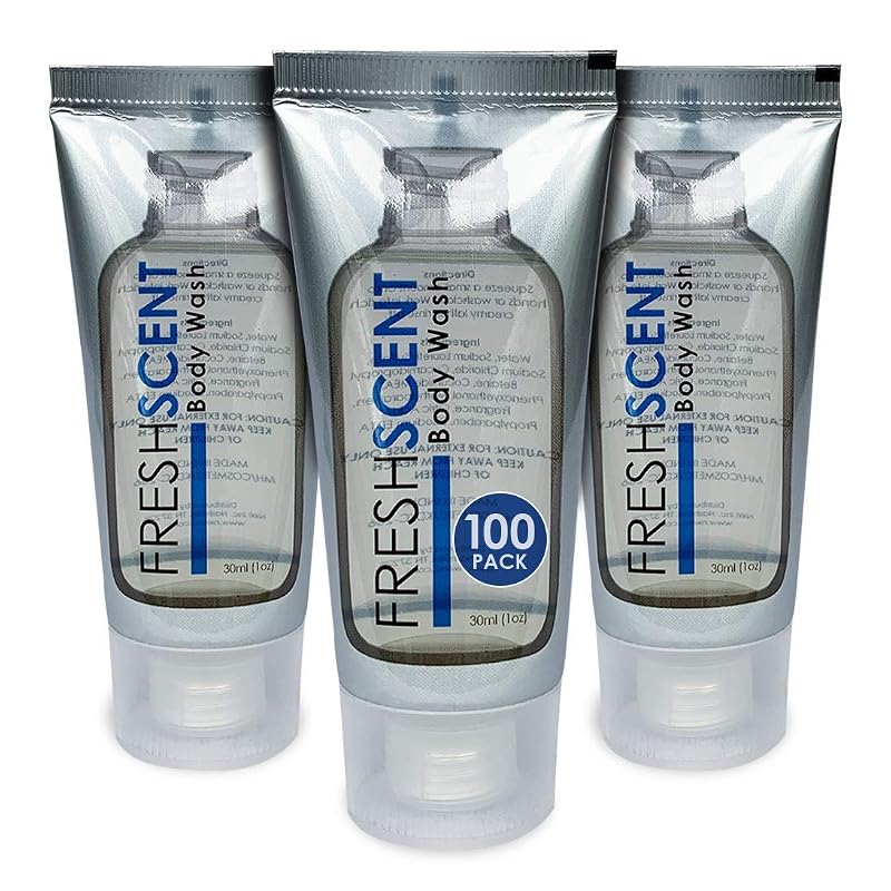 Freshscent 1oz Body Wash (Pack of 100) Hotel & Hospitality Bulk Travel Size