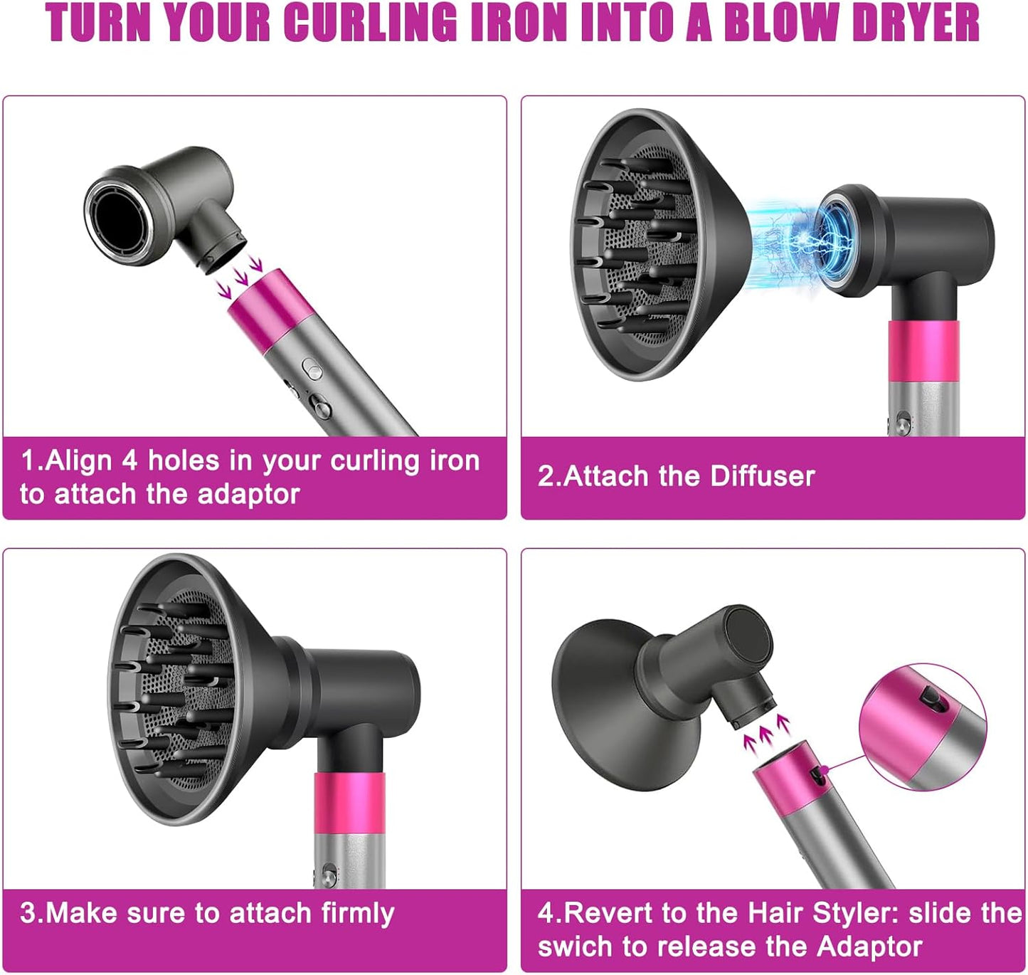 Dyson Airwrap Diffuser & Adaptor Set - Transform Your Styler into a Hair Dryer