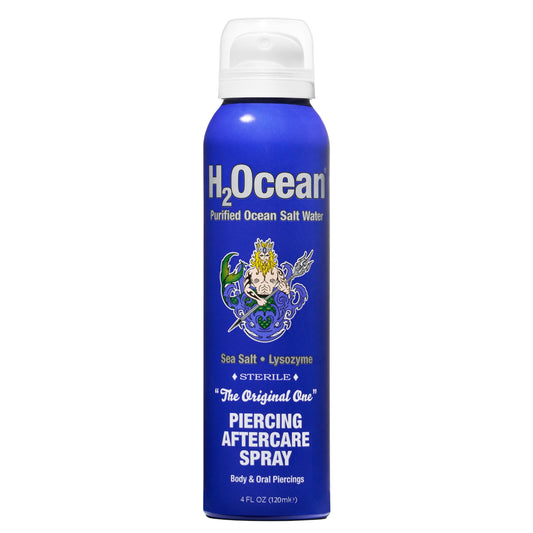 H2Ocean Piercing Aftercare Spray and Keloid Bump Removal– Sea Salt Spray for Body and Facial Piercings – Ear, Nose, Navel, Oral & Body Piercing Cleaner, Aftercare Solution for New Piercings– 4oz