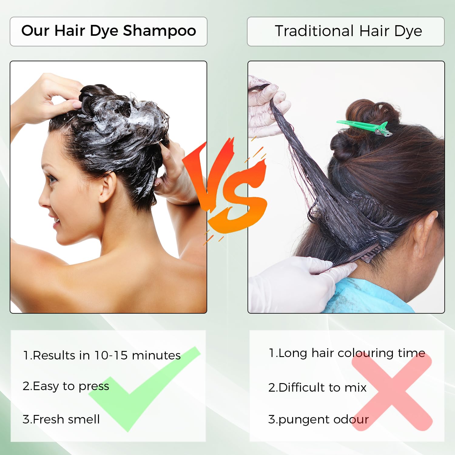 Black Hair Dye Shampoo 3 in 1，Argan Herbal Hair Color Shampoo Covers Gray Hair for Women and Men (16.9 fl.oz Black)