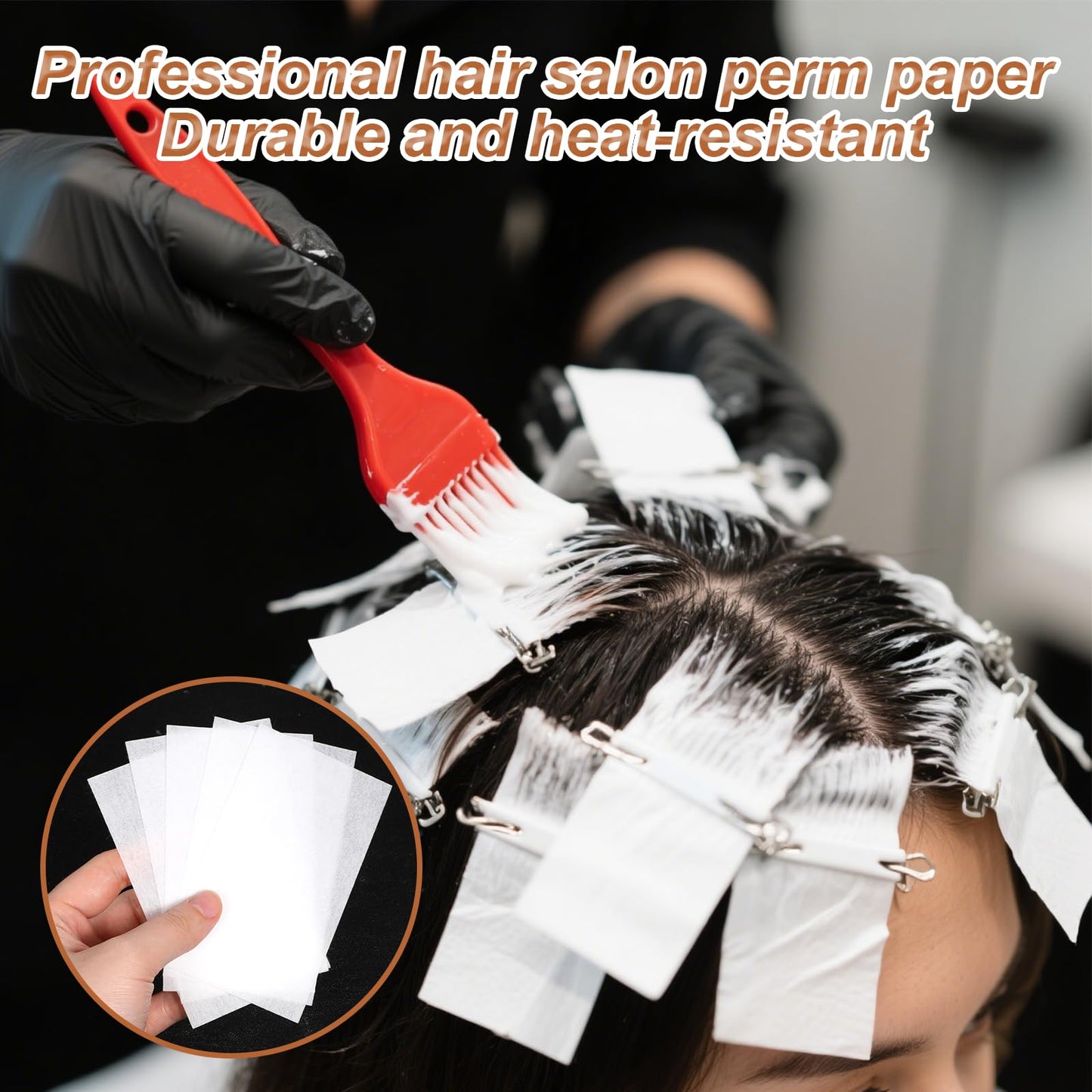 Yuomeaz 180 Pcs Hair Perm Paper, Disposable Curling Papers for Hair, Heat Resistant Perming Papers for Hairs Salon Shop, Cold and Hot Perms, Professional Stylist, Home Salon (4.5 × 2.5 in)