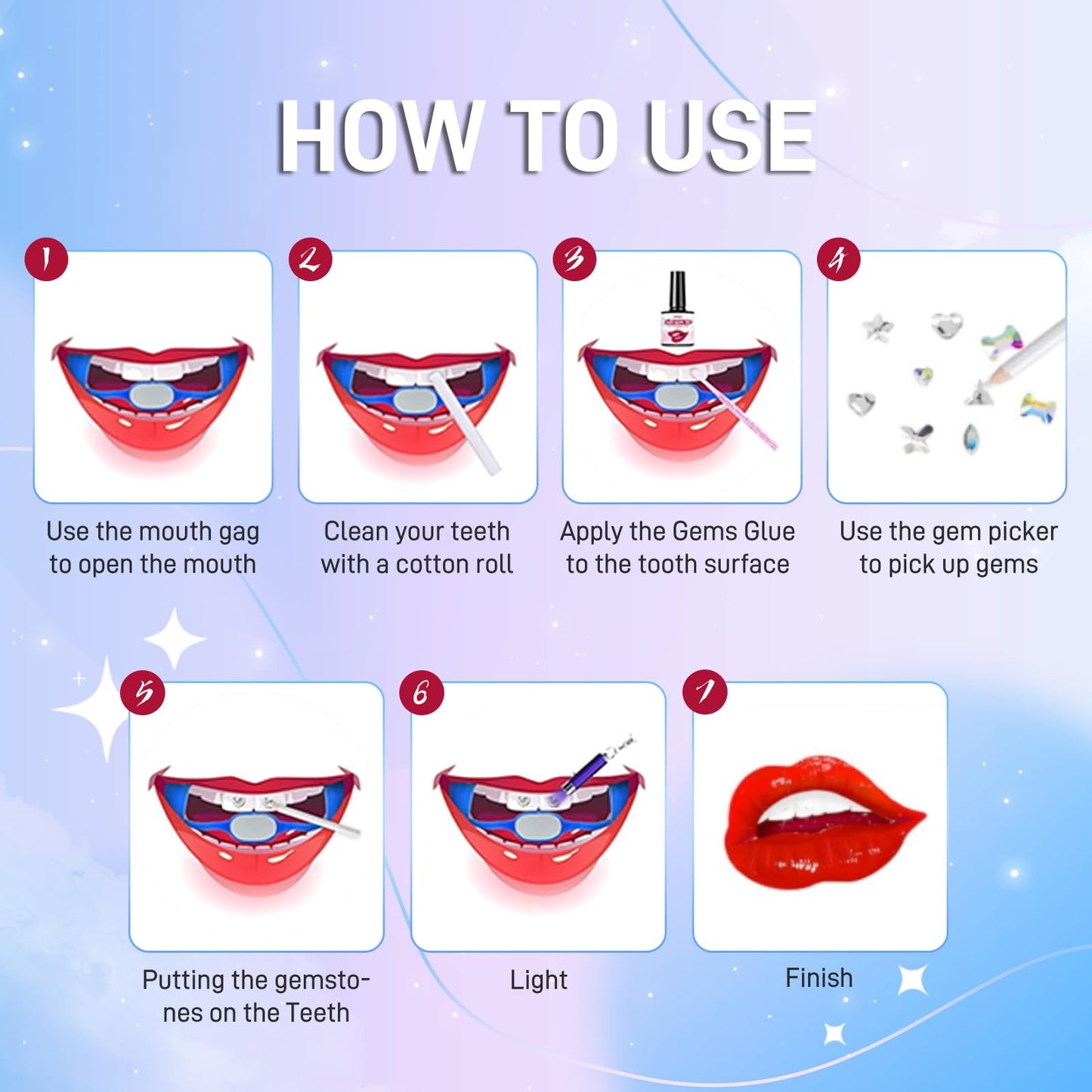 Tpyag Tooth Gem Kit - Professional DIY Dental Jewelry Starter Kit with Sparkling Crystals, Self-Application Fashion Teeth Gems for Women & Men