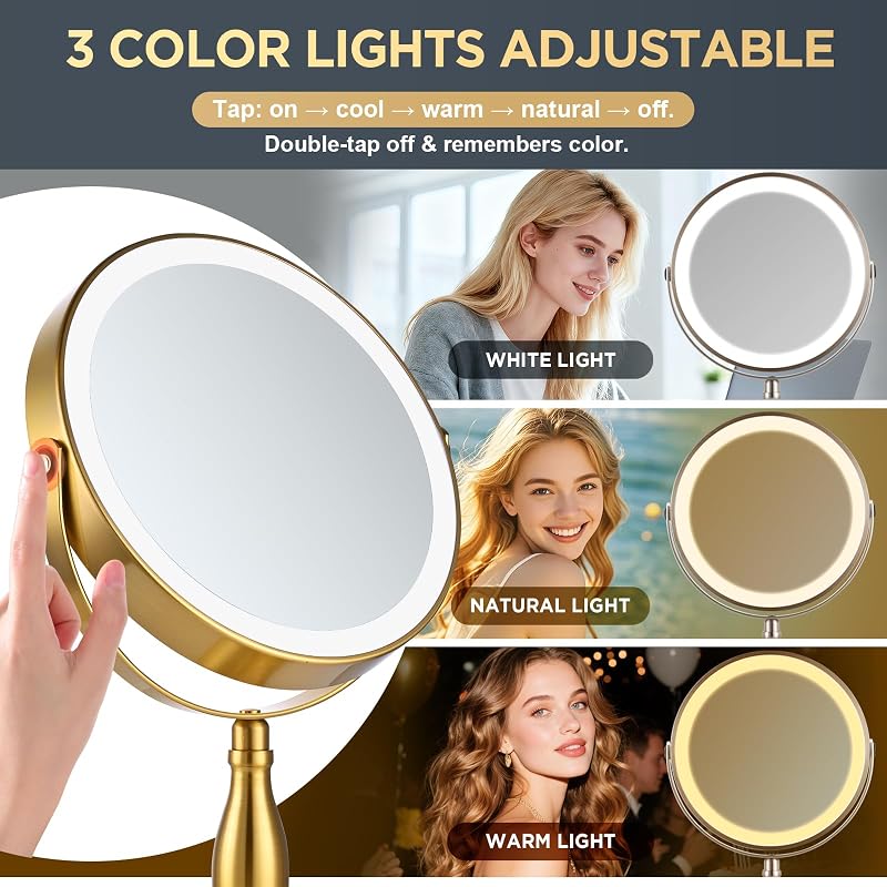 Makeup Mirror with Lights 30X Magnifying - Gold Variation of THIS Listing