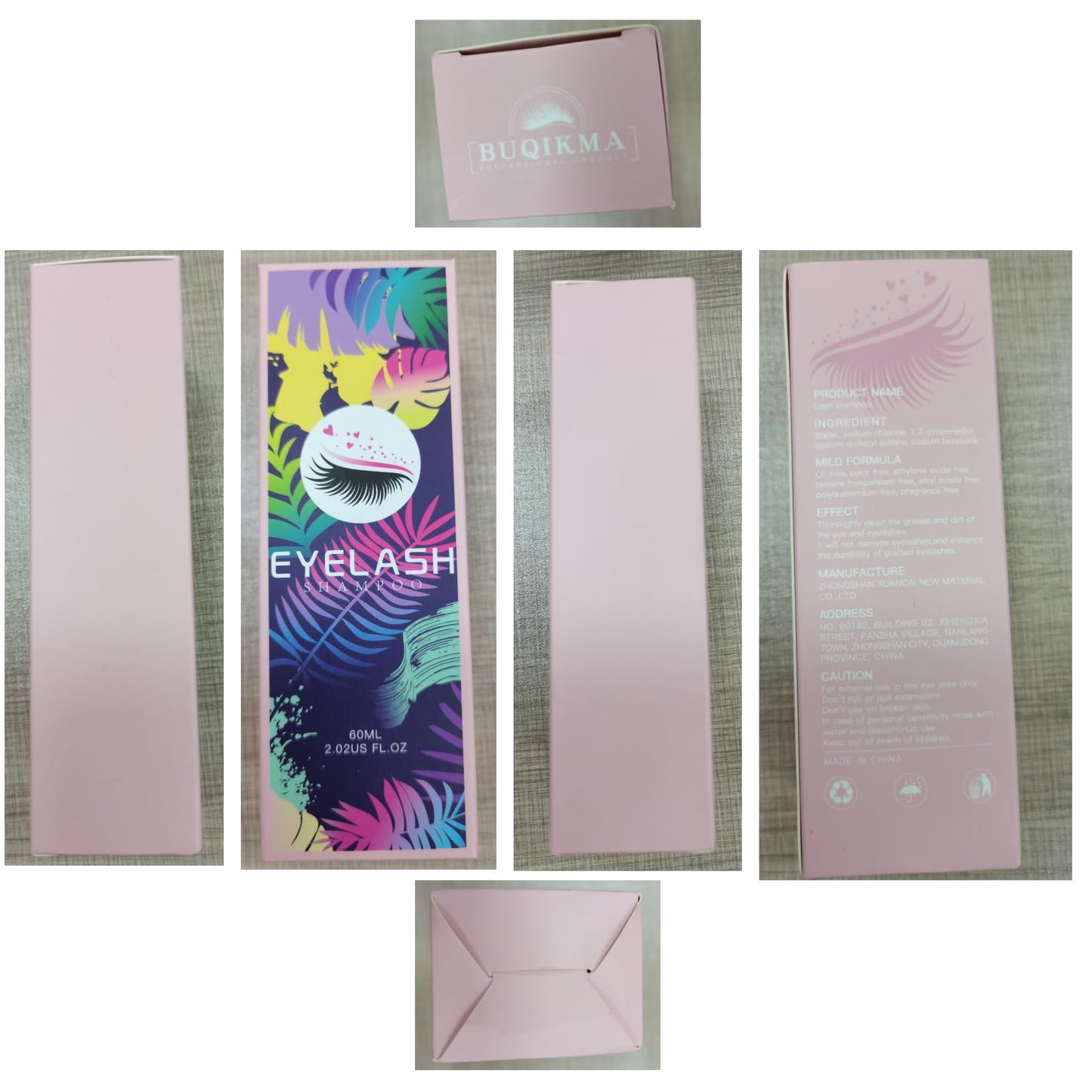 Buqikma Lash Cleaning Kit - Lash Shampoo Kit Eyelash Extension Cleanser for Extensions 60ML with Rechargeable Handheld Lash Fan Dryer Mascara Brush Rinse Bottle Makeup Cleansing Foam for Lash Care