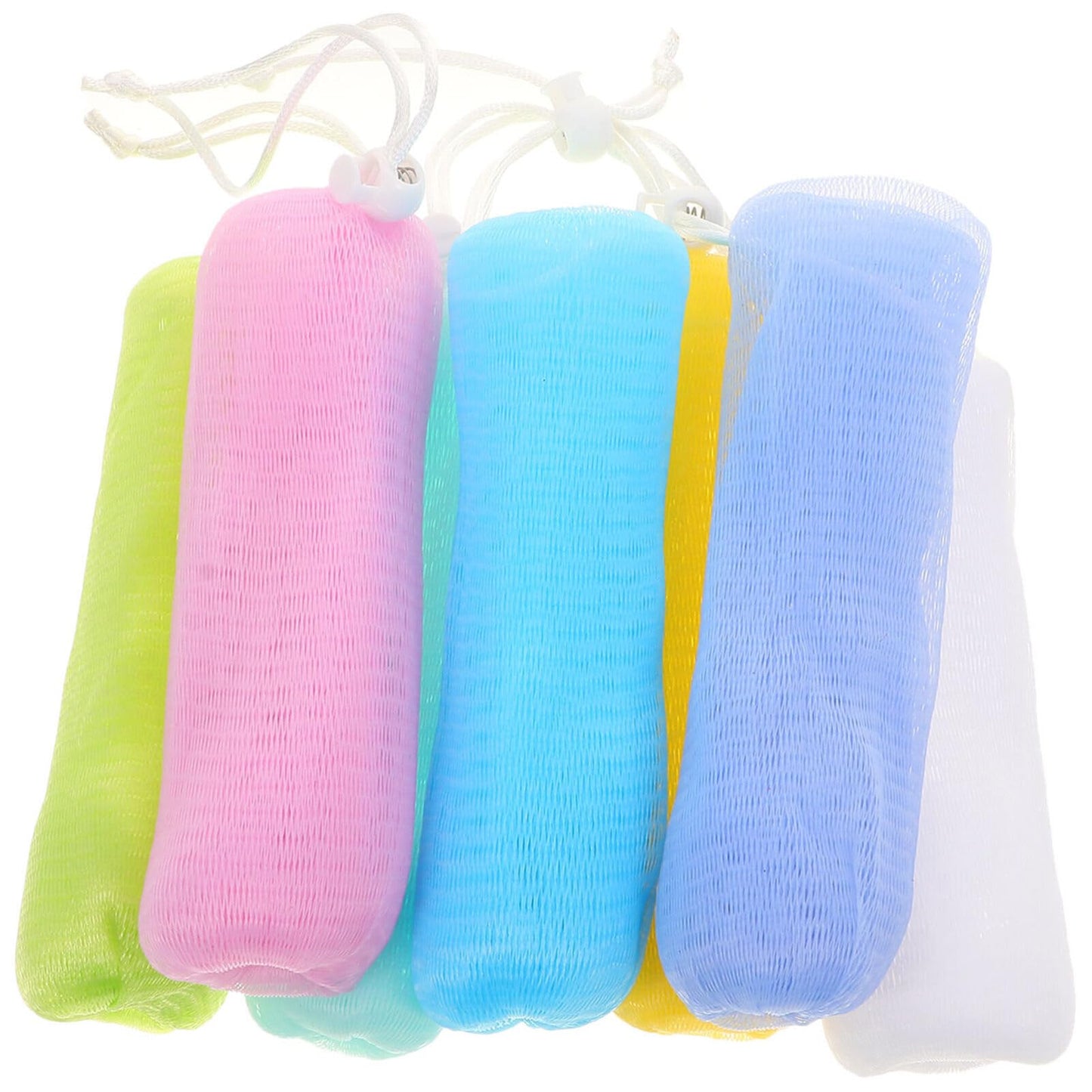 HONMEET 7pcs Foaming Soap Bath Sponge Face Sponges for Cleansing Foam Face Wash Soap on a Rope Soap Pouch Soap Savers for Bar Soap Scrubbing Soap Storage Bags Soap Tool
