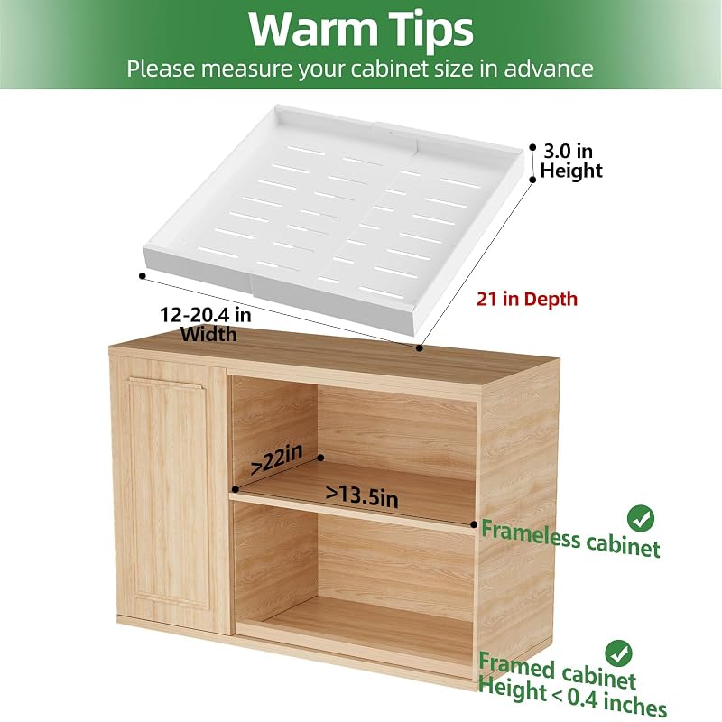 PAKETA 4 Pack Expandable Pull Out Cabinet Organizer,21" Deep