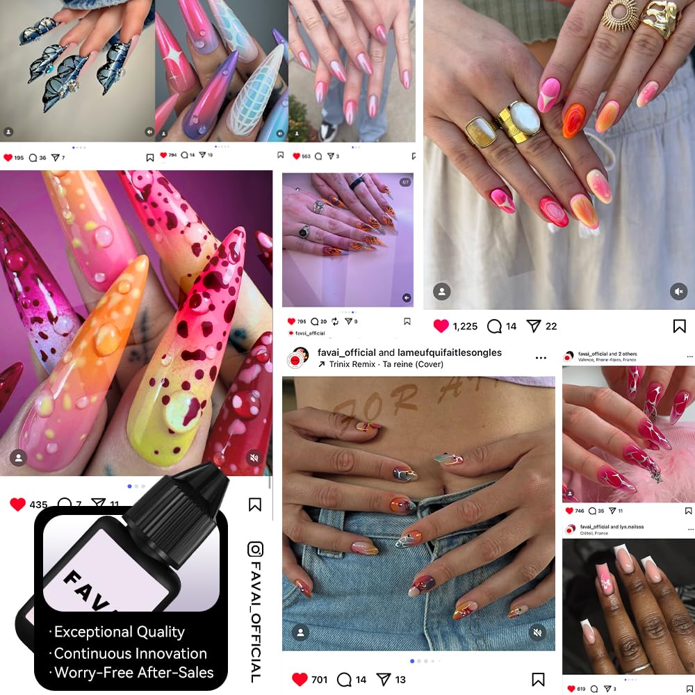 FAVAI 6 Colors Airbrush Gel Nail Polish Air Gel Set - Macaron Collection (#M) 6 * 15ml