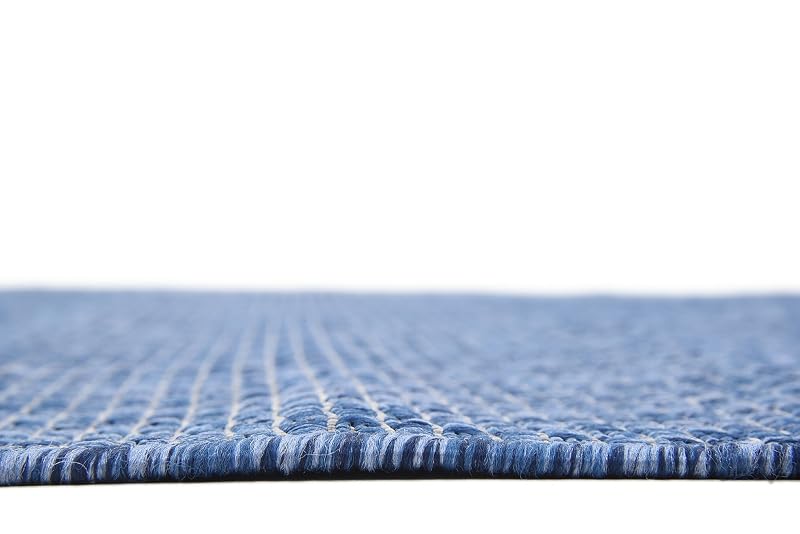 5'3" x 8' Indoor/Outdoor Flatweave Area Rug - Blue/Navy Heathered, Unique Loom
