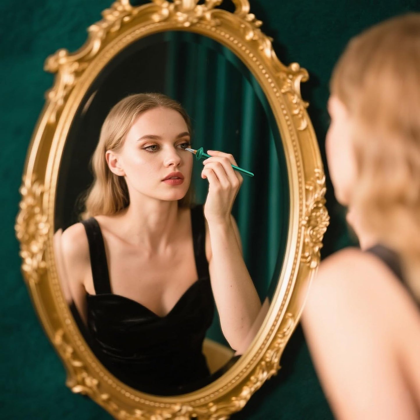 Easy No-Skip Eyeliner Kit with Silicone Brush - Smudge Proof & Quick Dry Liner, Easy Application - Green Silicone Eye Liner Tool (Brown Eyeliner Cream)