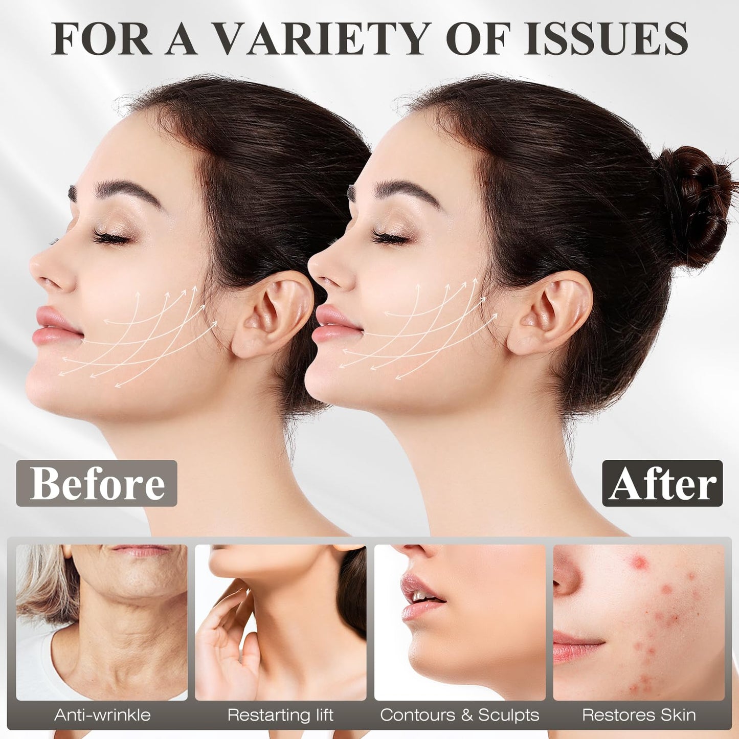 Juskaa Chin Strap for Sleeping,Adjustable Chin Strap,Jaw Strap,Jawline Shaper,V Line Lifting Mask,Black,M