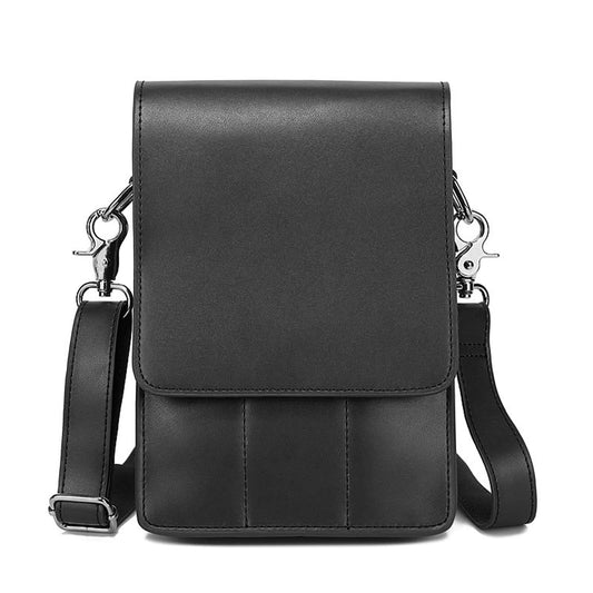 Psdndeww Portable PU Leather Scissors Bag with Strap Hair Stylist Pocket Hairdressing Tool Pouch for Hairdressers