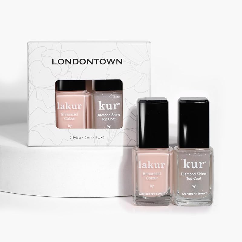 Londontown kur Royal Manicure Nail Polish Set with Invisible Crown & Diamond Shine Top Coat