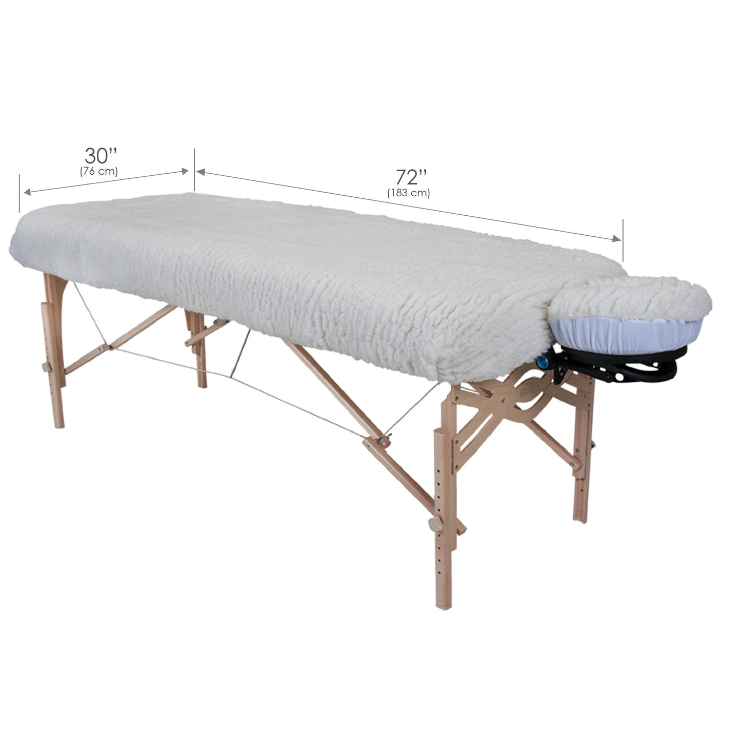 EarthLite Massage Table Fleece Pad Set Deluxe - 1" Soft & Thick incl. Fitted Pad & Face Cradle Cover (2pc)