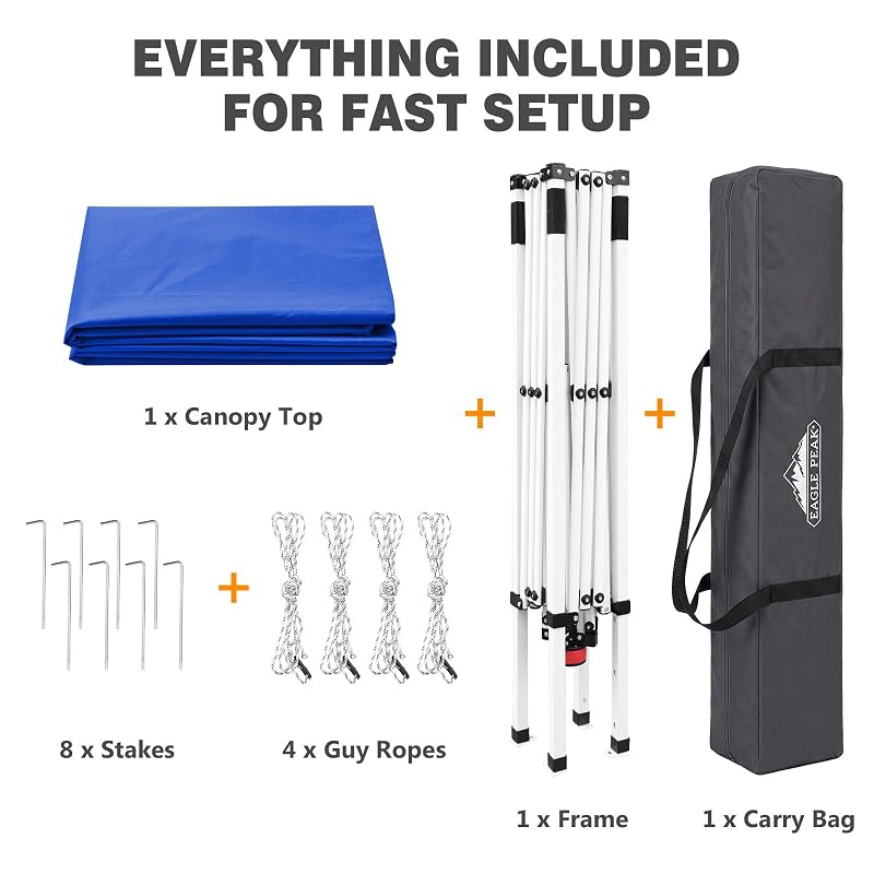 Eagle Peak 10x10 Slant Leg Pop Up Canopy Tent - Blue (Variation: Blue+10x10)