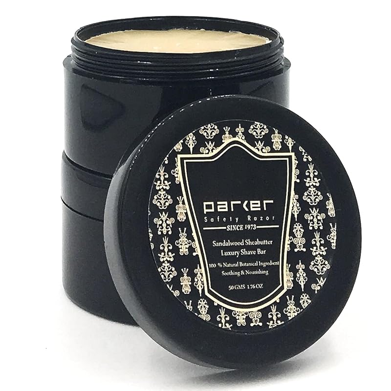 Shaving Soap Travel Pack with Sandalwood & Shea Butter, Parker 1.76 oz (2-Pack)
