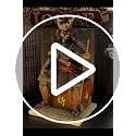 LOOYAR Red Gold Medieval Samurai Undead Warrior Resin Statue (15.4"H) – Hand Painted, Eco-Friendly