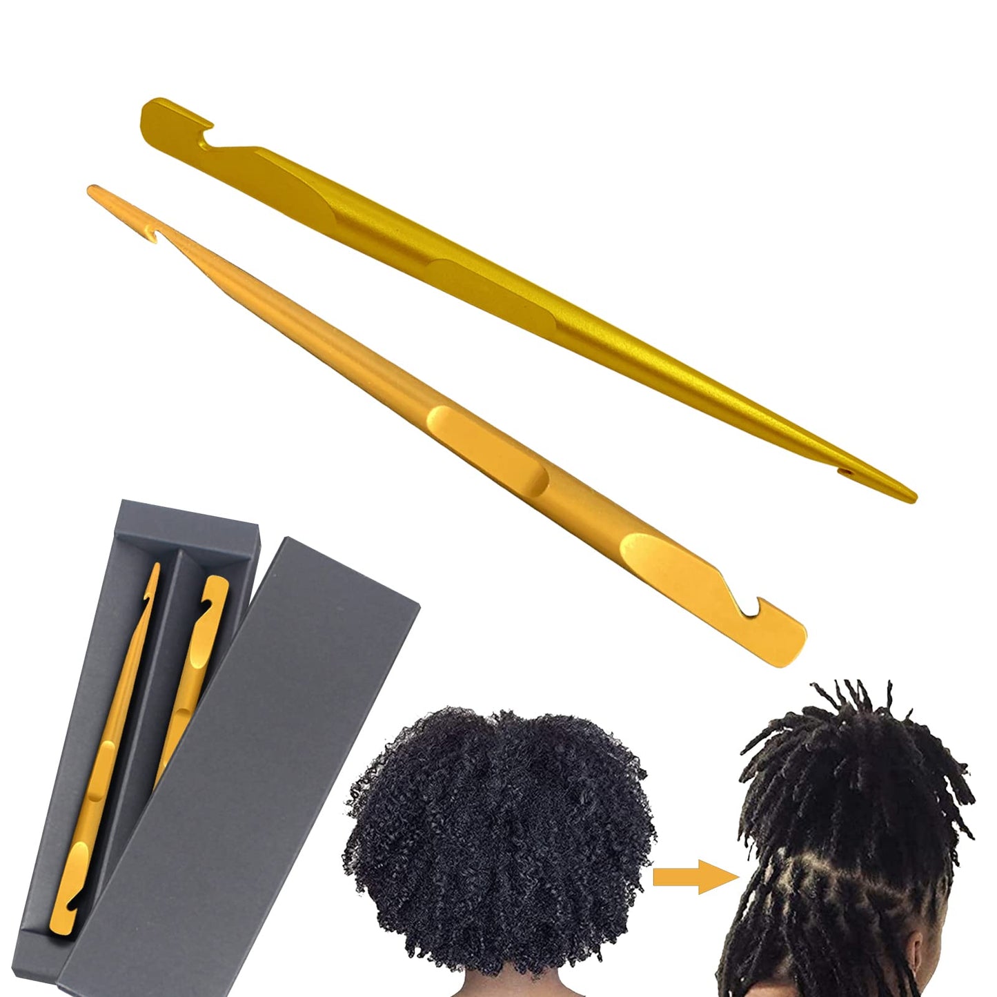 2PC Interlocking tool， for locs Microlock Retighten Tools Effortless for Dreadlocks and Sisterlocks Hairstyles Needles Sister Loc Dreadlock Interlocking Instant Locs Nappy Locs Wick Tool for Dreads