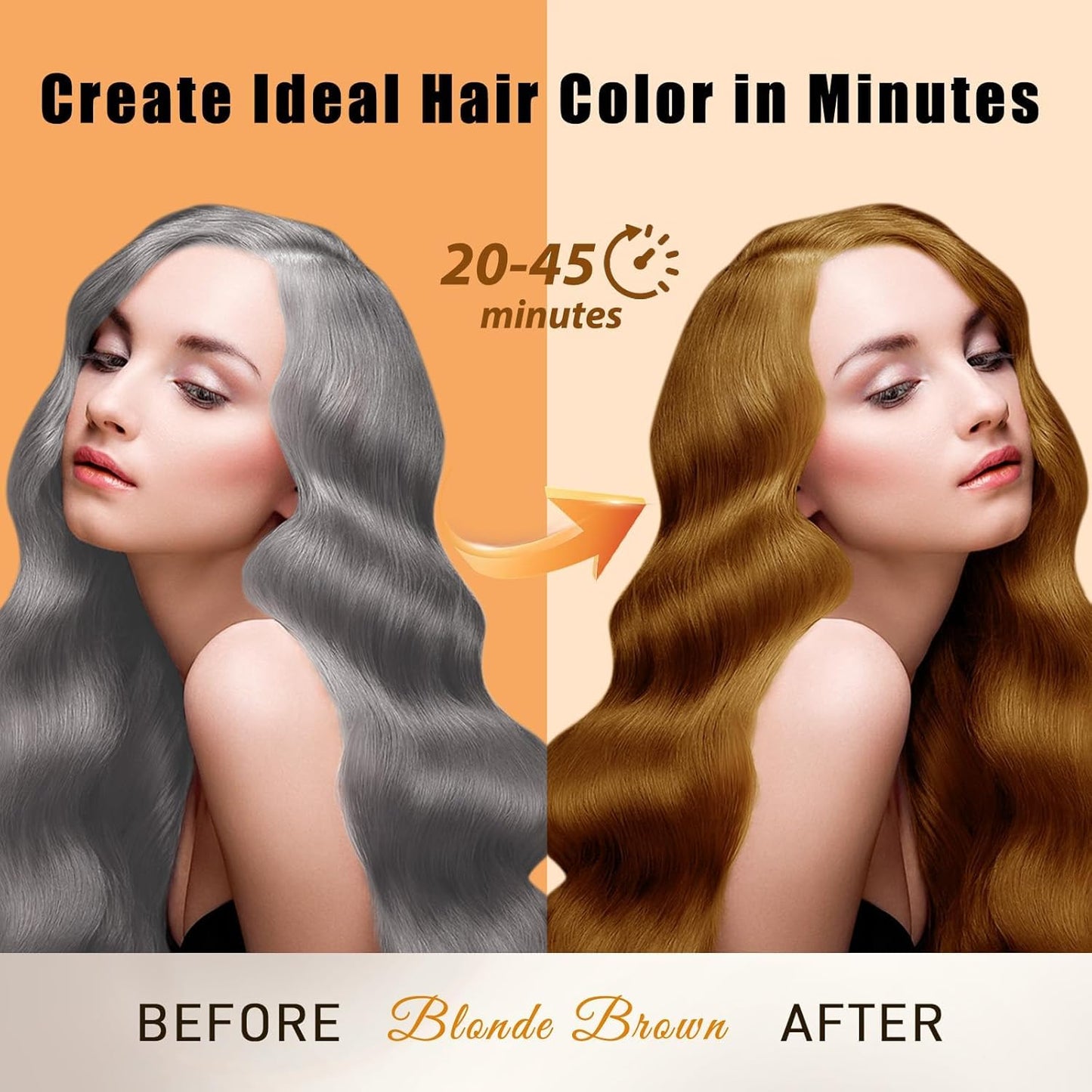Natural Dark Coffee Hair Dye Shampoo 3-in-1 for Long-Lasting Gray Coverage - 16.9 Fl Oz