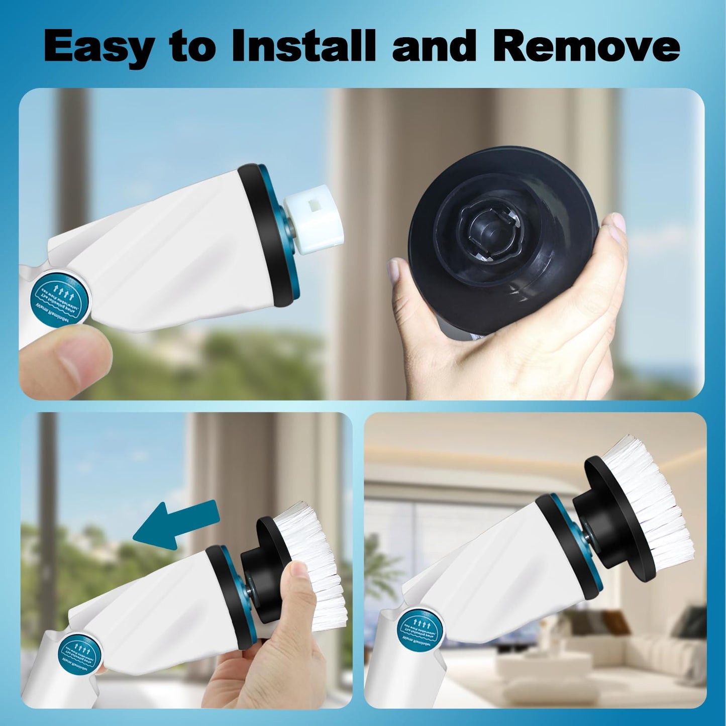 GOSLMYY Replaceable Brush Heads Set, 9 Pack Brush Heads for Electric Spin Scrubber, Cordless Spin Scrubber Brush for Most Brands of ANS-8051A&ANS-8050 Electric Cleaning Brush, for Bathroom, Kitchen