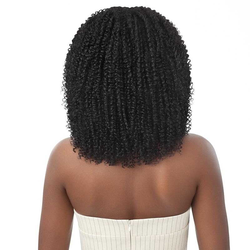 U Part Wig Leave Out COILY FRO 14 - 100% Human Hair Blend, NBLK (Outre)