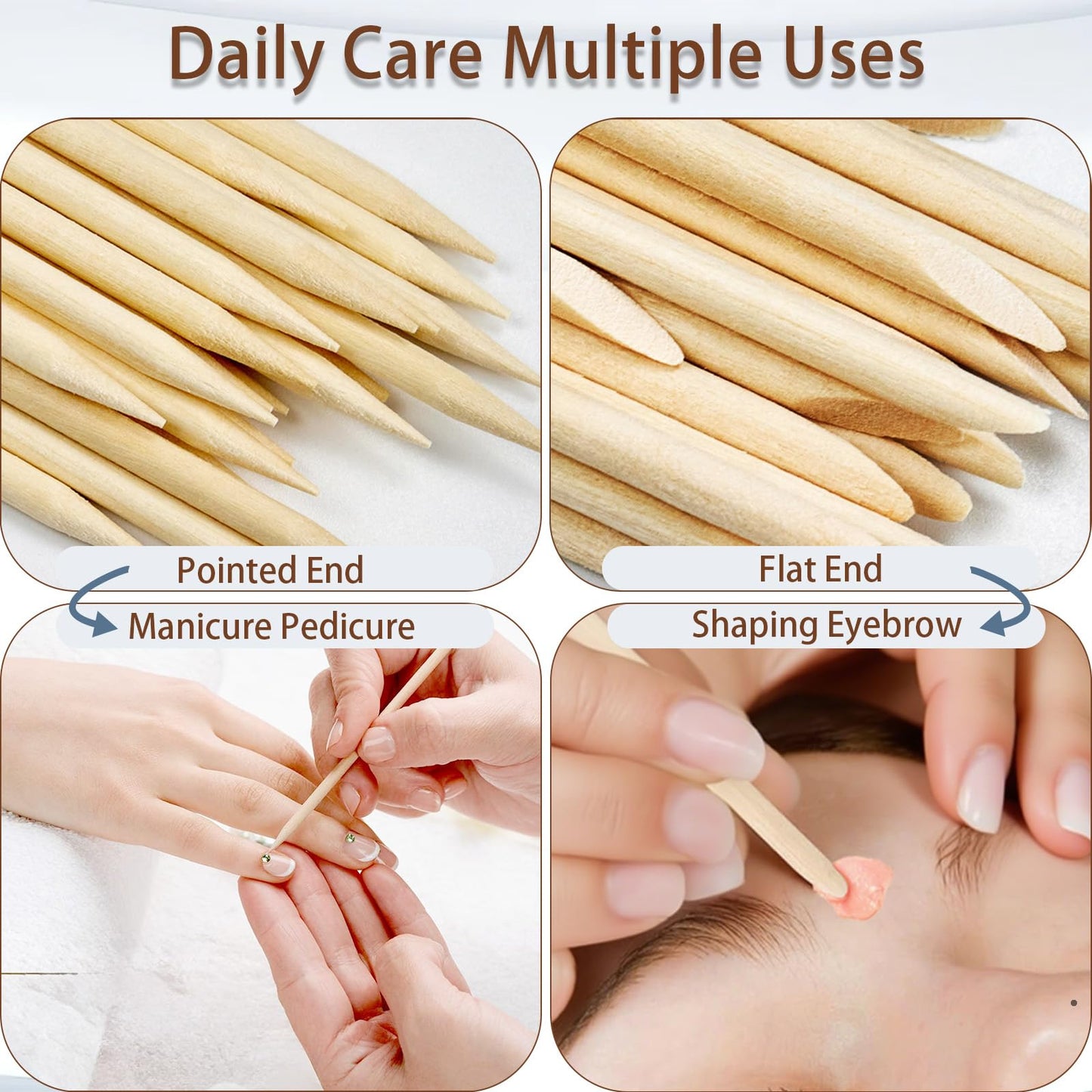 GOLD HONEY 360PCS Orange Sticks for Nails in Boxed - 4.5 Inch Double Sided Orange Wood Sticks for Nails Used - Professional Manicure & Cuticle Remover - Manicure Pedicure Tool