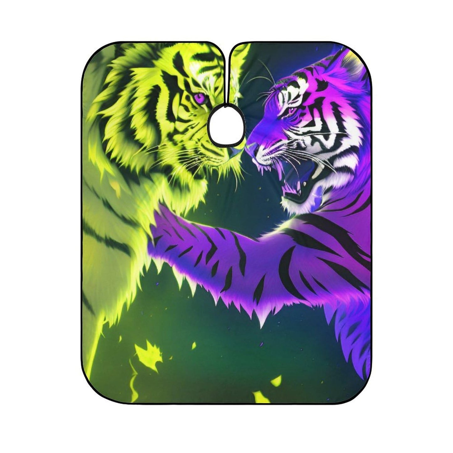 Large Long Salon Gown Cape - Haircut Cloth Apron Cape Ice and Fire Tiger Art Haircut Cloth Wrap Protector for Home Stylists