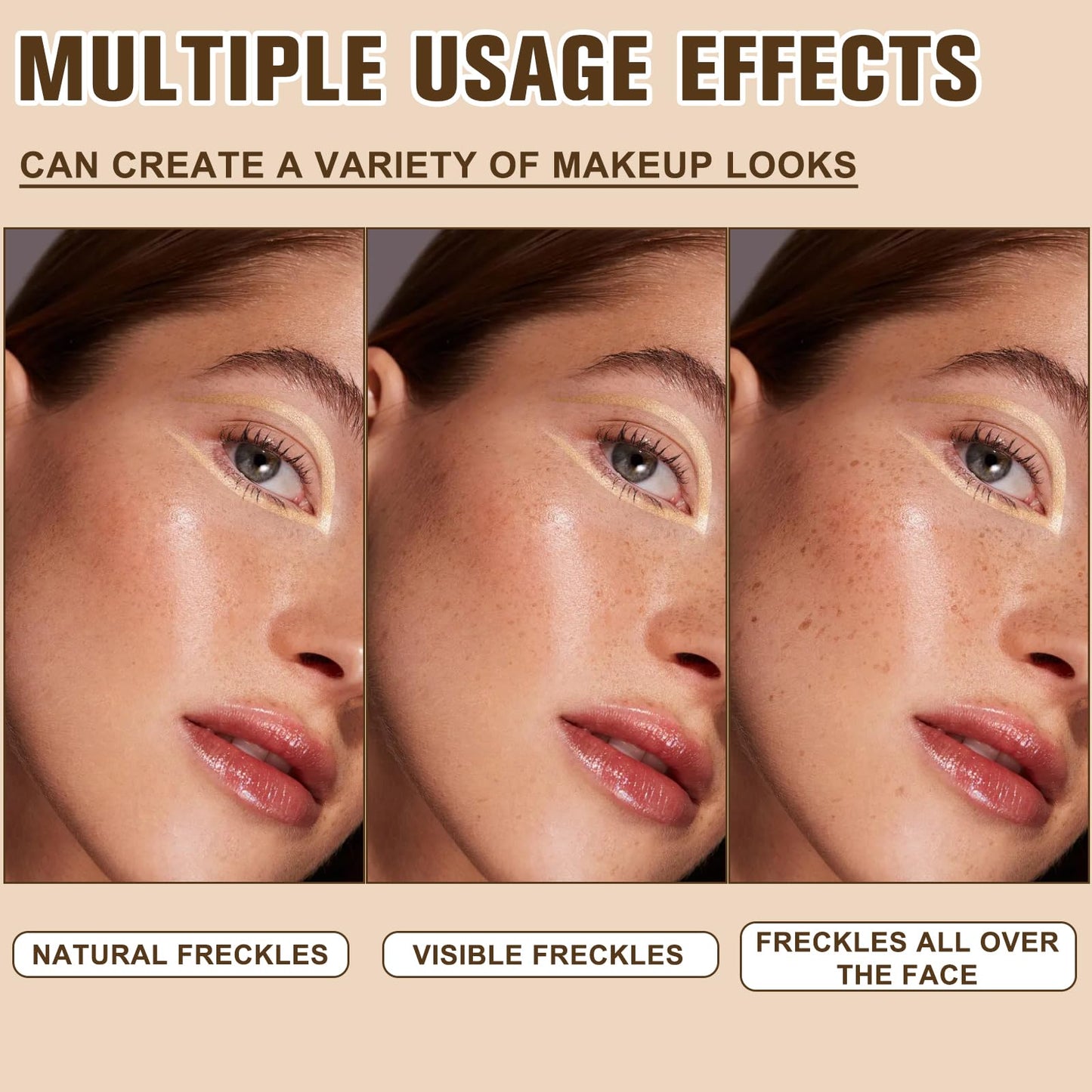 Dufuphae Freckle Stamp Pen, Upgrade Faux Freckle Stamp Pen, Fake Freckles Stain Marker Pencil Tool, Long Lasting Waterproof Freckles Makeup Tool for Natural Freckle Effects(02#Medium)