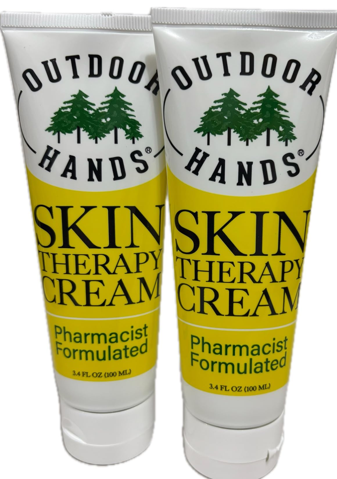 Outdoor Hands Skin Therapy Cream – 3.4 oz Crack & Dry Skin Repair – Pharmacist-Formulated Healing Cream for Cracked, Chapped or Split Hands, Heels & Elbows - 2 pack