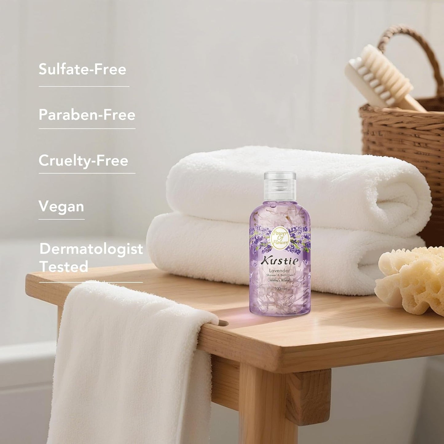 Rose Oil Anti-Aging Body Wash with Real Petals | Deep Moisturizing Shower Gel for Dry Skin, 16.9 fl oz