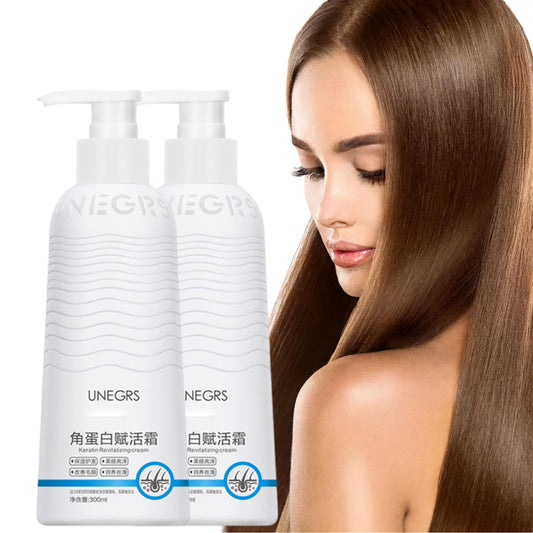 Keratin Revitalizing Cream, 10 Fl Oz Ungers Keratin Revitalizing Cream, Hair Smoothing Moisture Deep Conditioner, Hair Smoothing Leave-In Conditioner For Women (2pcs)