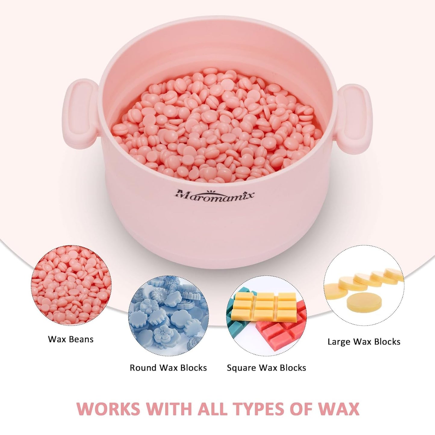 Portable Silicone Wax Warmer Kit with 4 Hard Wax Beads for Home Hair Removal