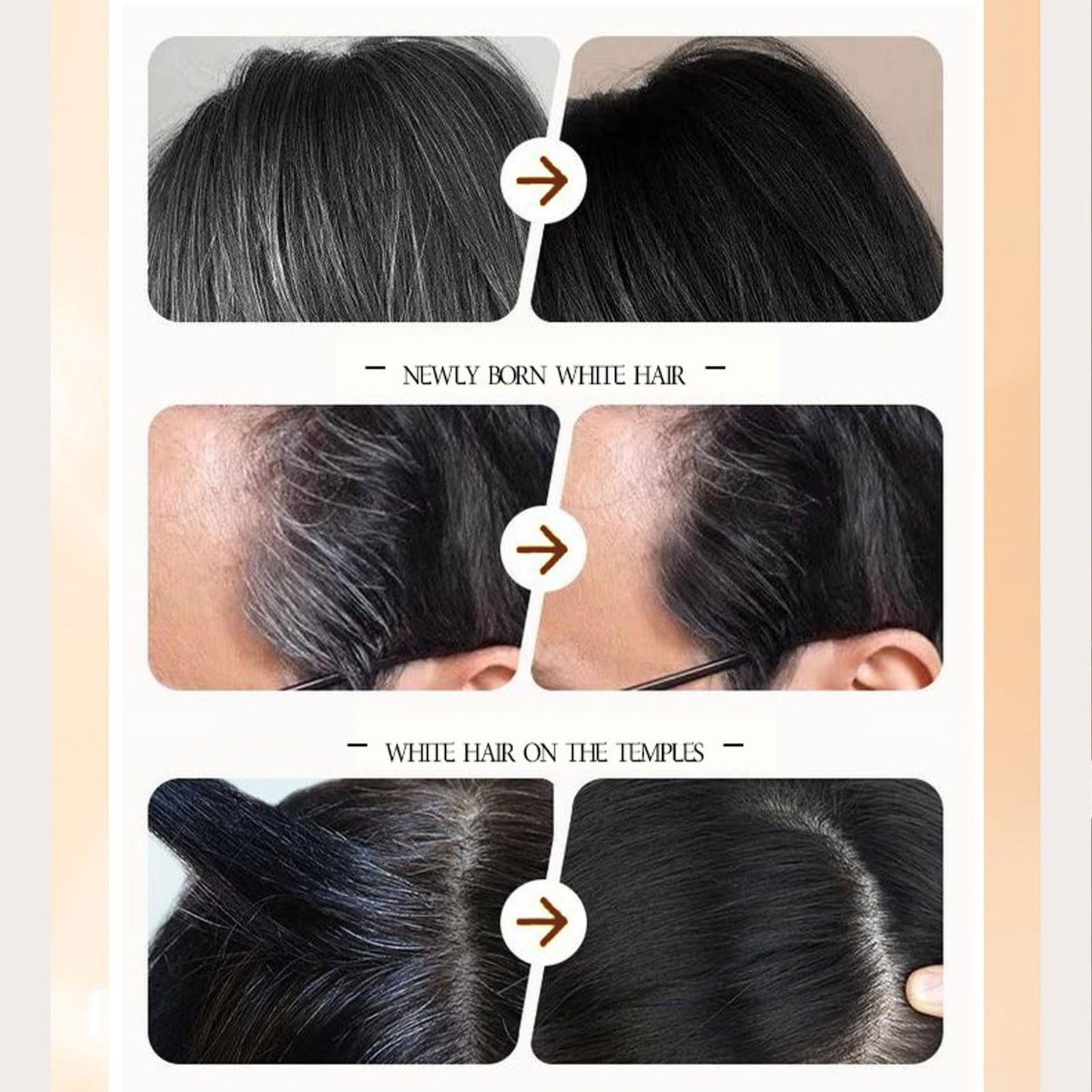 Portable Hair Dye Comb for Gray Hair Coverage, Waterproof and Sweatproof, Hair Dye Stick (Black Brown)