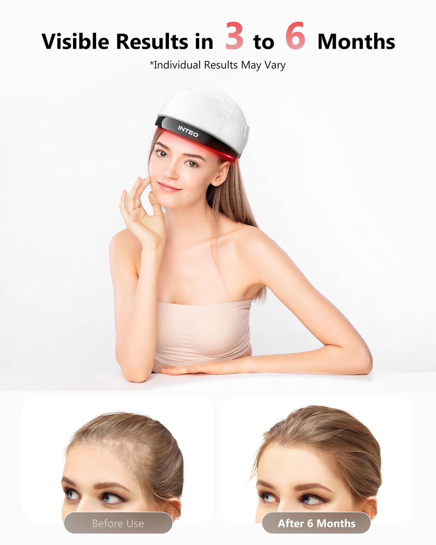 Red Light Therapy for Hair Growth, Laser Hair Growth Cap for Hair Loss, Rechargeable Battery- FDA Cleared Hair Growth for Men & Women, Wireless Red Light Hair Therapy, 162 Lasers