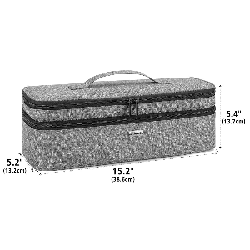Teamoy Gray 2-Layer Travel Hair Dryer Storage Bag – Large Capacity
