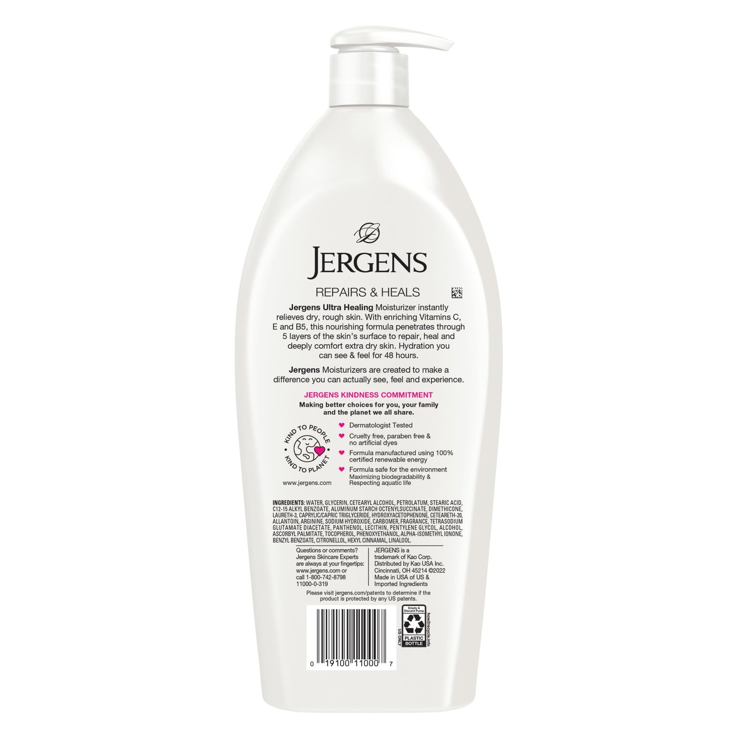 Jergens Ultra Healing Dry Skin Lotion, Hand and Body Moisturizer for Quick Absorption into Extra Dry Skin with Hydralucence Blend, Vitamins C, E and B5, 32oz